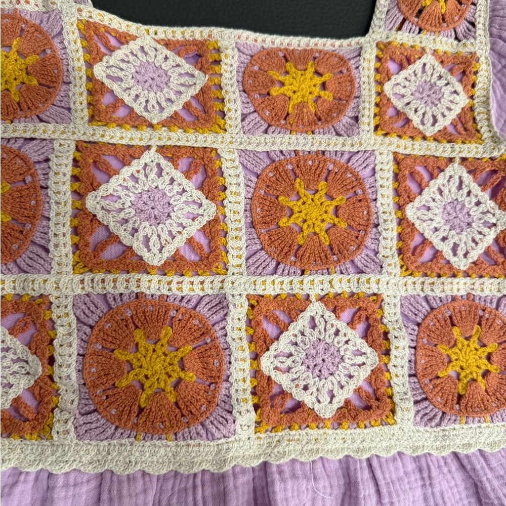 Vibrant Patchwork Crochet Blouse - image 2